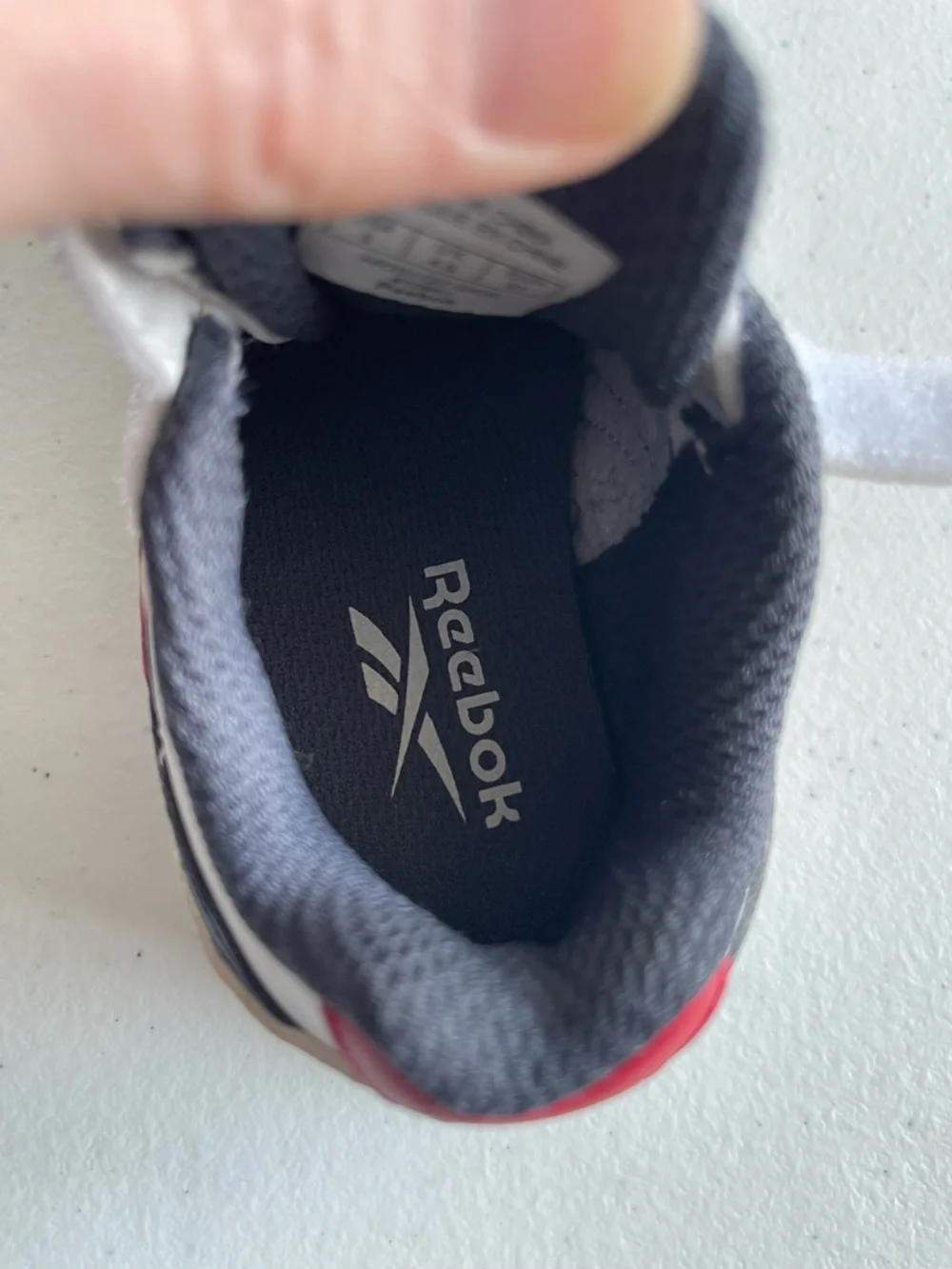 Reebok Toddler Shoes Size 5 White Red Navy Hook & Loop Sneakers